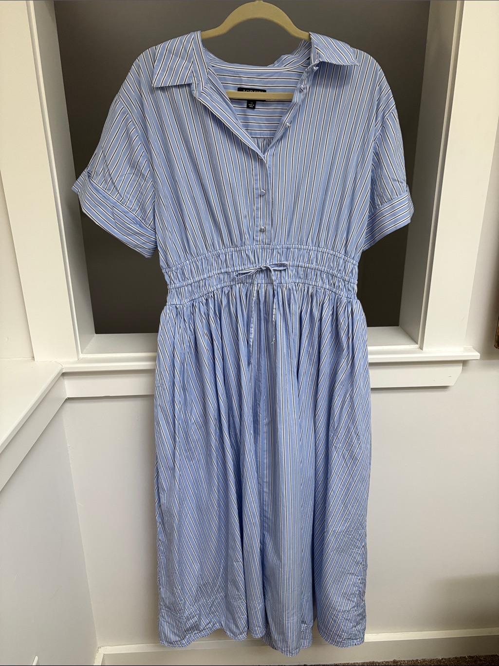 J. Crew Elena Shirt-Dress In Striped Cotton Poplin